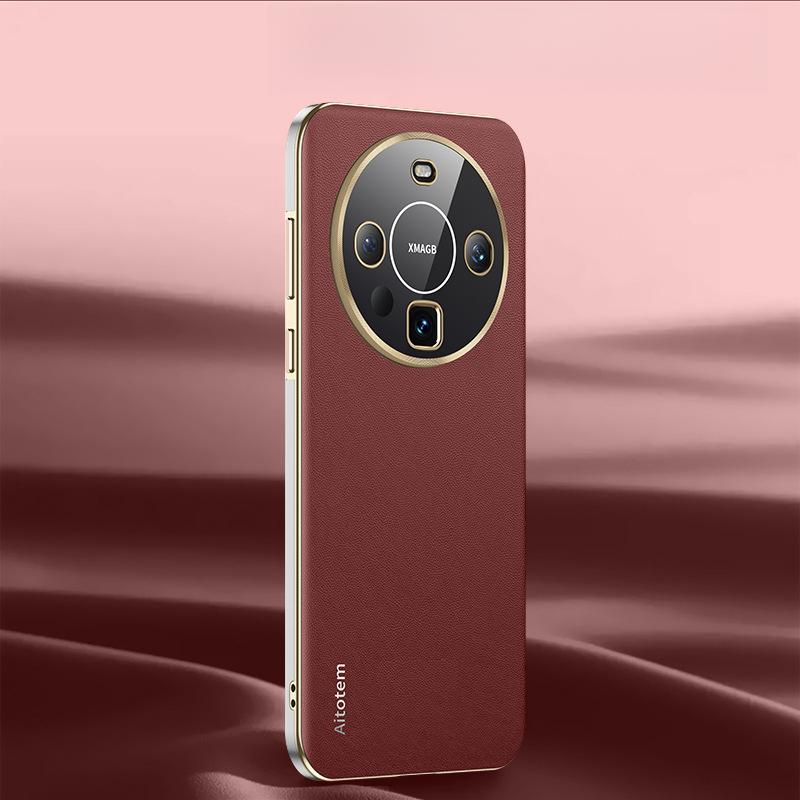 Huawei Mate60pro Phone Case Luxury Warner Parquet Business M60 All-inclusive Anti-drop Luxury Men's Leather Case