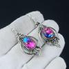 Серьги King Man Pink Dahila с бирюзой и колючими устрицами, серьги с овальными камнями, серьги из стерлингового серебра 925 пробы, серьги с драгоценными камнями, серьги с подвесками