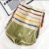 Men Boxer Underwear Mid-rise Elastic Waistband Color Shorts Ribbed Briefs U-convex Patchwork Panties Daily Wear