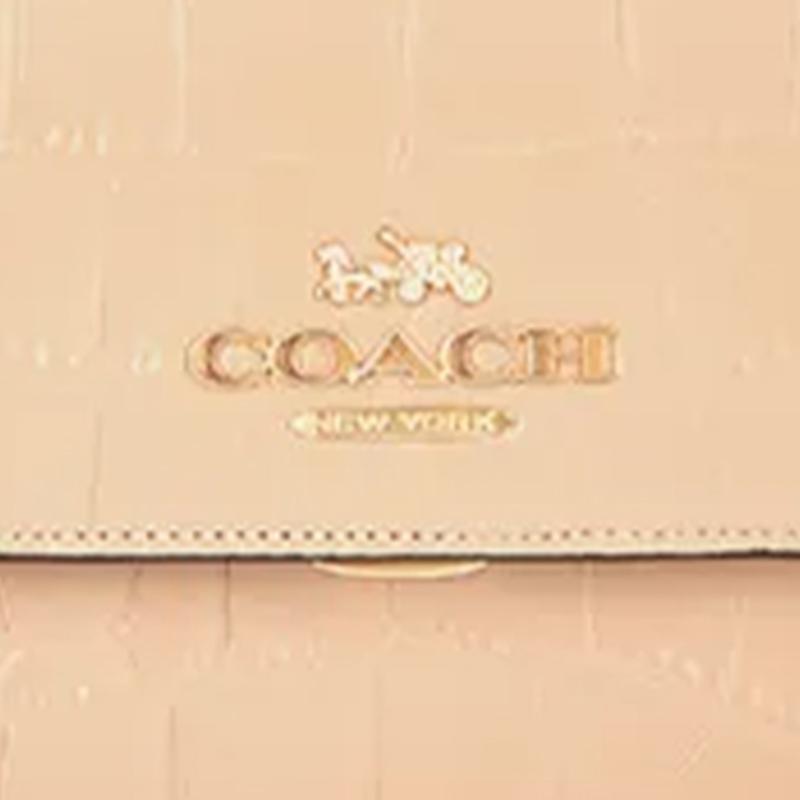 Coach Бринн 23 Металлический Логотип Съемный Ремень Через Плечо Кожаная Сумка Сумка Кроссбоди Женские сумки Серо-Коричневый CN061-IMTAU