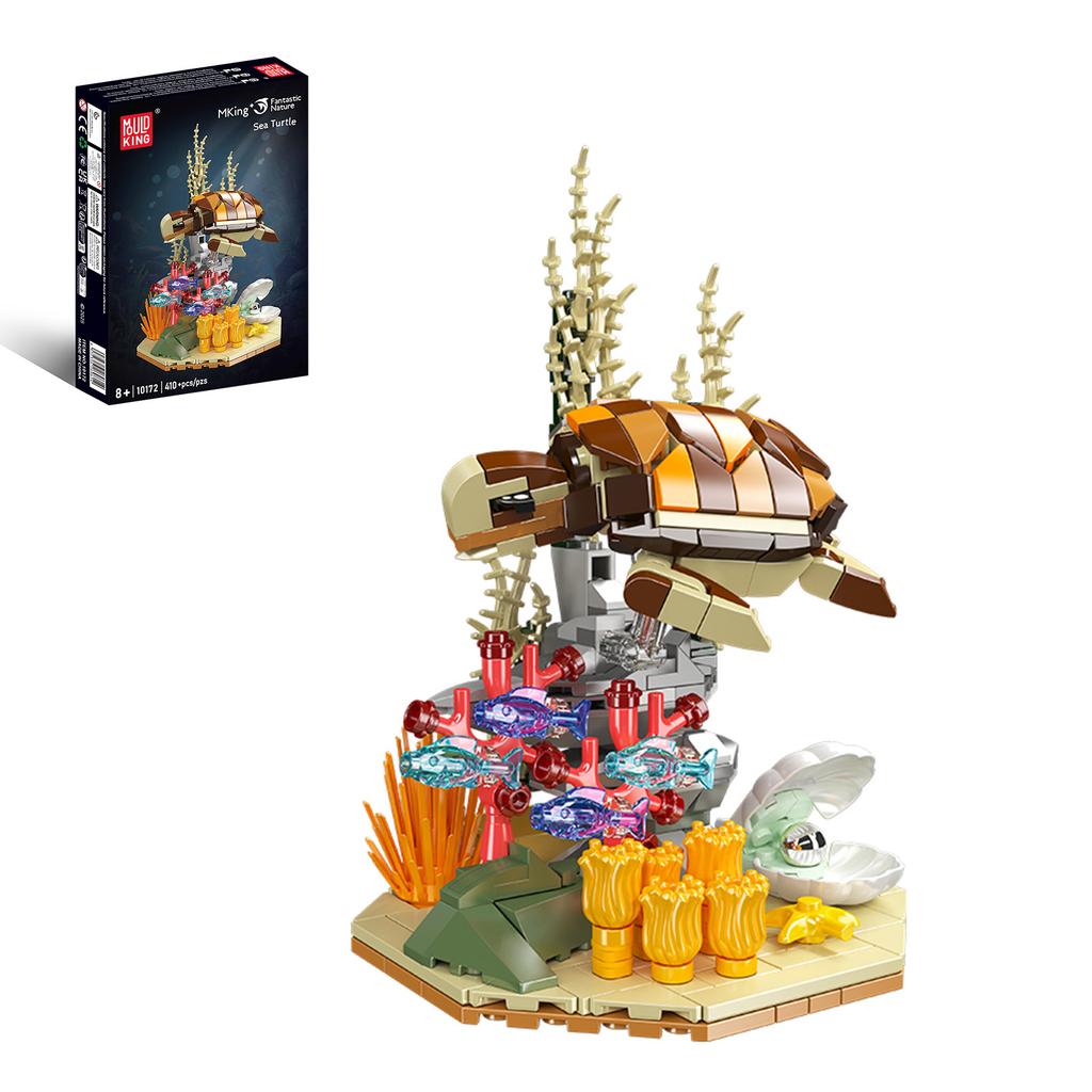 MOC Конструкторы Серия Насекомые и Природа - Модель Муравья/Цикады/Черепахи/Рыбы-дьявола/Кальмара/Кузнечика/Паука Сделай сам Игрушки для Детей Подарок