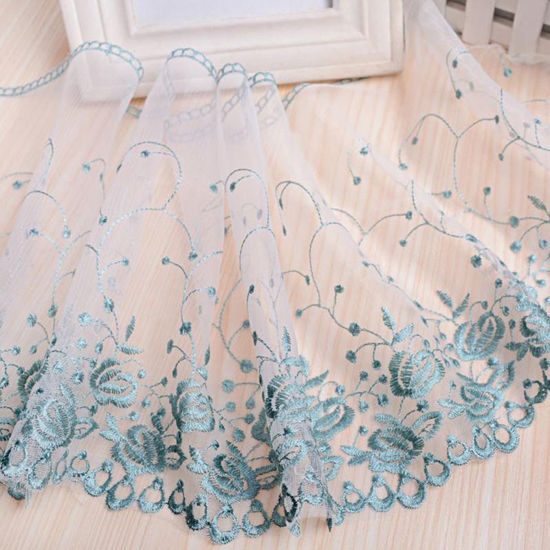 25 см вышитое кружево изысканная юбка для штор своими руками сетчатая марля 15 ярдов розовые цветы листья для бахромы шторы отделка декор