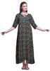 Black Colorful Maxi Sleepwear for Women Summer Printed Nightgowns