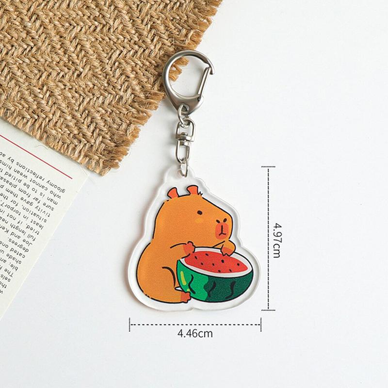 Милый мультяшный акриловый капибара брелки подарки игрушка кулон капибала брелок ключи аксессуары забавные автомобильные ключи брелки
