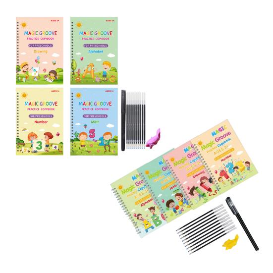 Тетрадь в линейку Детская тетрадь для практики по математике и рисованию Пропись для отработки почерка Набор тетрадей для обведения цифр и букв для дошкольников Аккуратное письмо