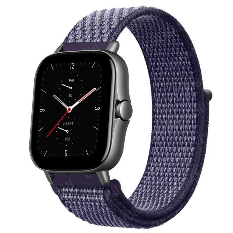 20mm/22mm Nylon Loop Watch Band For Amazfit GTS/4/2/2e/3/GTS2 Mini/GTR 4/3 pro/GTR2/2e/stratos 2/3 Bracelet Amazfit Bip-u Strap