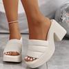 Fashion Size 35-43 Brand New Ladies Platform Summer Sandals Fashion Solid Wedges High Heels Women's Slippers Casual Party Woman Slides