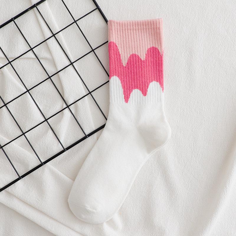 Милые женские носки с рисунком мороженого в корейском стиле, весна/осень, японская мода, чулки средней длины