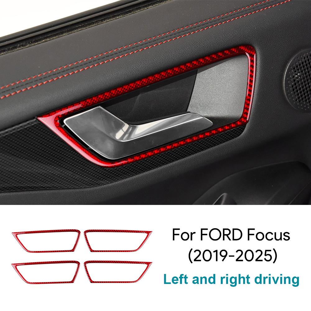 Real Soft Carbon Fiber Sticker For Ford Focus MK4/Focus ST 2019 2020 2021 2022 2023 2024 2025 LHD Car Door Inner Bowl Frame