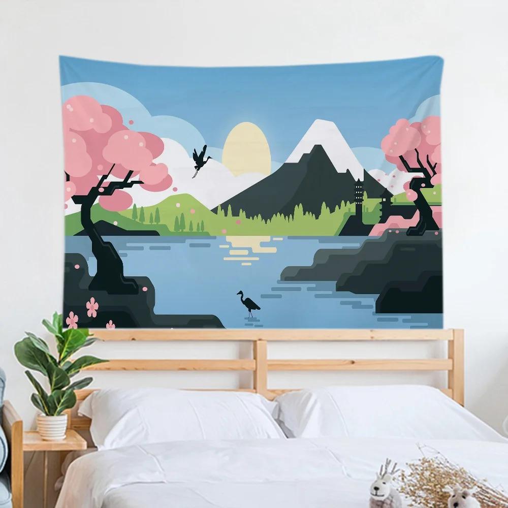 Chinese Style Landscape Simple Tapestry Office Living Room Decoration Home Wall Tapestry