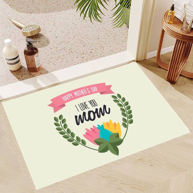 Mother's Day Theme Floor Mat Door Mat Washable Non-Slip Living Room Sofa Chairs Area Mat Kitchen Doormat Area Rug KId Play Mats