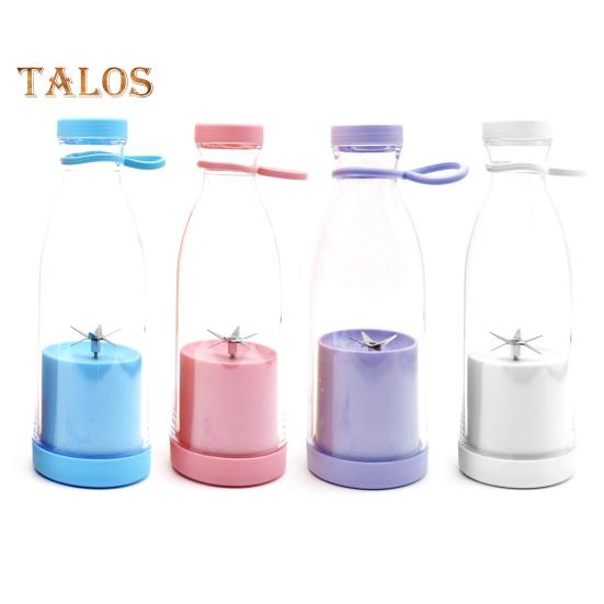 Электрическая соковыжималка объемом 380 мл, перезаряжаемая, смузи-машина с 6 лезвиями, дорожная бутылка без бисфенола А для льда, фруктов, овощей, портативный блендер для домашнего/уличного использования