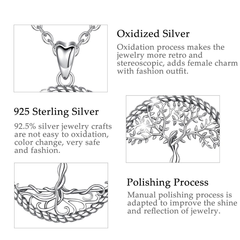 Ожерелье с подвеской из стерлингового серебра 925 пробы «Древо жизни» из твердого серебра, ожерелье с листьями дерева и богиней, винтажные ювелирные изделия с коробкой D475