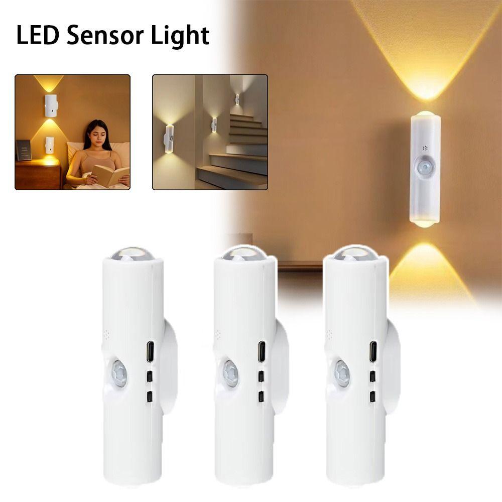 Rechargeable LED Sensor Light Energy Saving Bedroom Night Light Fashion Wall Lamp