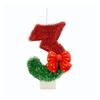 1PC Fashion Party Supplies Birthday Candles Christmas Theme Red Bow Cake Decor 0-9 Number