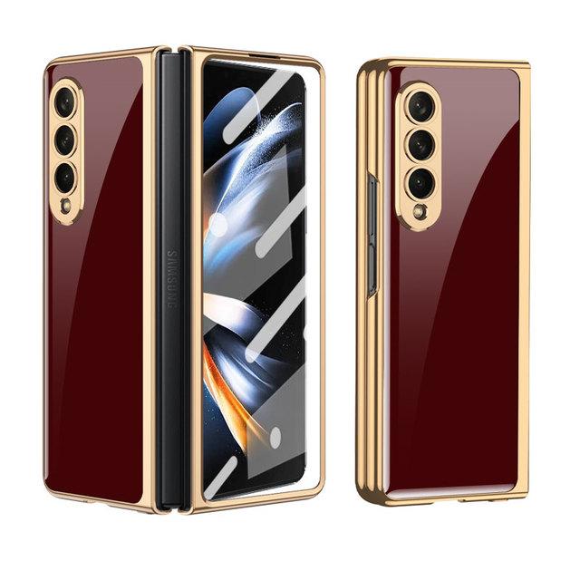 Роскошный чехол для телефона с гальванической рамкой для Samsung Galaxy Z Fold 4, защитный чехол для камеры Galaxy Z Fold4