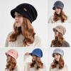 Soft Plush Knitted Hat Short Brim Ear Protection Casual Bonnet  Autumn Winter