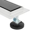 Shower Drain with Glass Cover Black 90 cm Stainless Steel 304