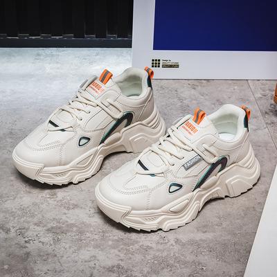 Дышащие маленькие белые туфли с толстой подошвой и увеличенным подъемом для бега, женская спортивная обувь, универсальная женская обувь, осенняя пора