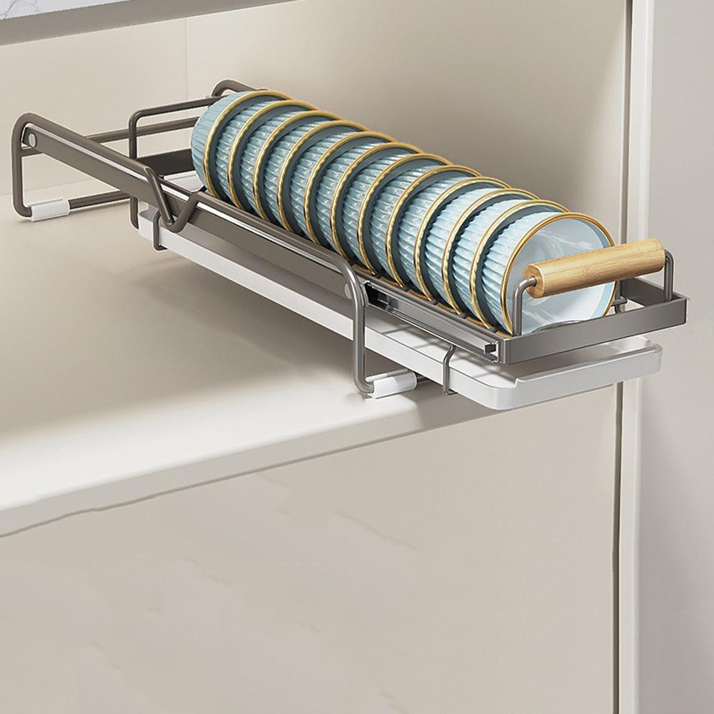 Одноярусная сушилка для посуды, износостойкий металл, подраковинная полка, многофункциональный противоскользящий органайзер для сушки посуды