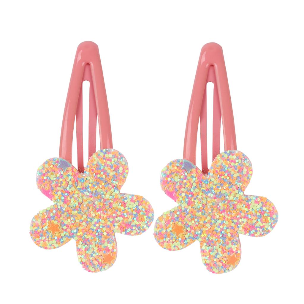 2/10pcs Glitter Flower Hair Clips Cute Children Girls Hairpins Candy Colors Floral Hairclips Kids Barrettes Hair Accessories