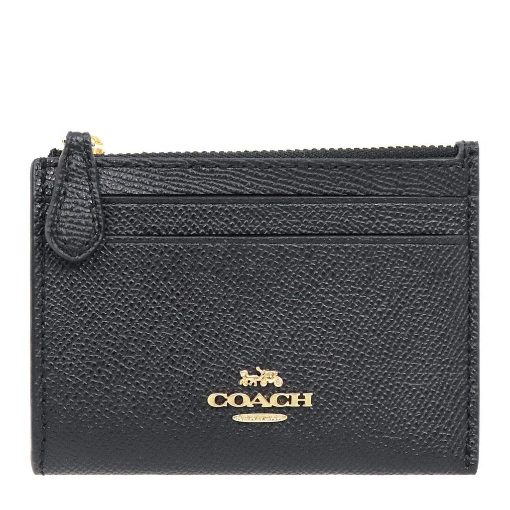 Coach Wallet F88250 Black IMBLK Leather Mini ID Key Ring Skinny 2 [Coach] (Coin Case) Women's [Outlet Product] [Brand] [Item]