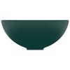 VidaXL Round Luxury Bathroom Sink Countertop Washbasin Toilet Hand Basin Cosmetic Room Interior Matte Dark Green 146970