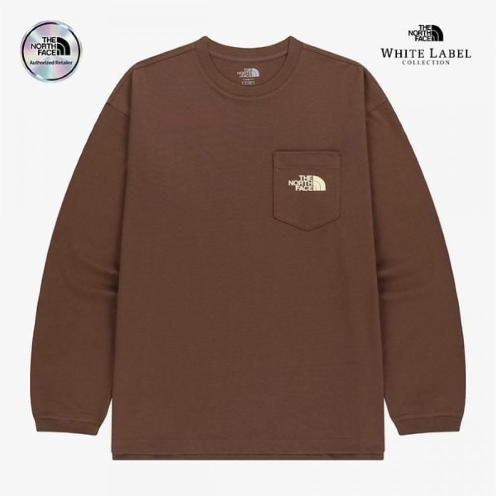 The North Face Men S White Label Pocket Long Sleeve Round Tee Lbr