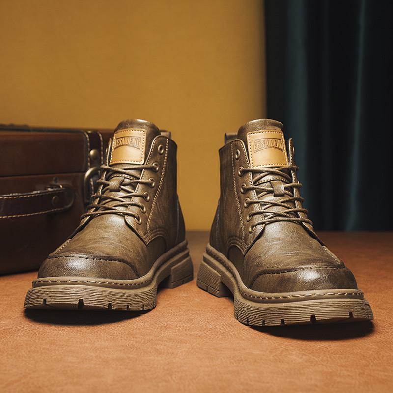 Модные мужские короткие ботинки осень-зима Классический ретро-стиль для отдыха на природе, для деловых вечеринок, для повседневного офиса, для мотоциклистов