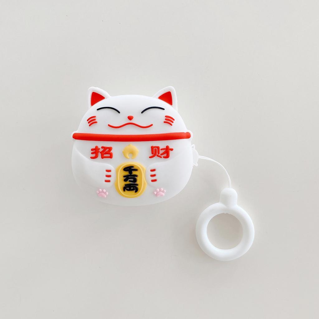 Силиконовый чехол для наушников с милым мультяшным Lucky Cat для Samsung Galaxy Buds 2 Pro Live, чехол для Galaxy Buds2 Pro, полная защита с ремешком