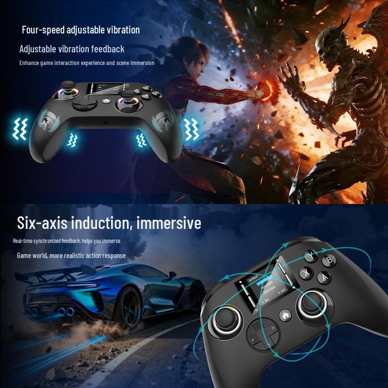 Универсальный игровой контроллер для киберспорта с RGB-подсветкой, интерфейсом Type-C, экраном, полной функциональностью и умным взаимодействием.