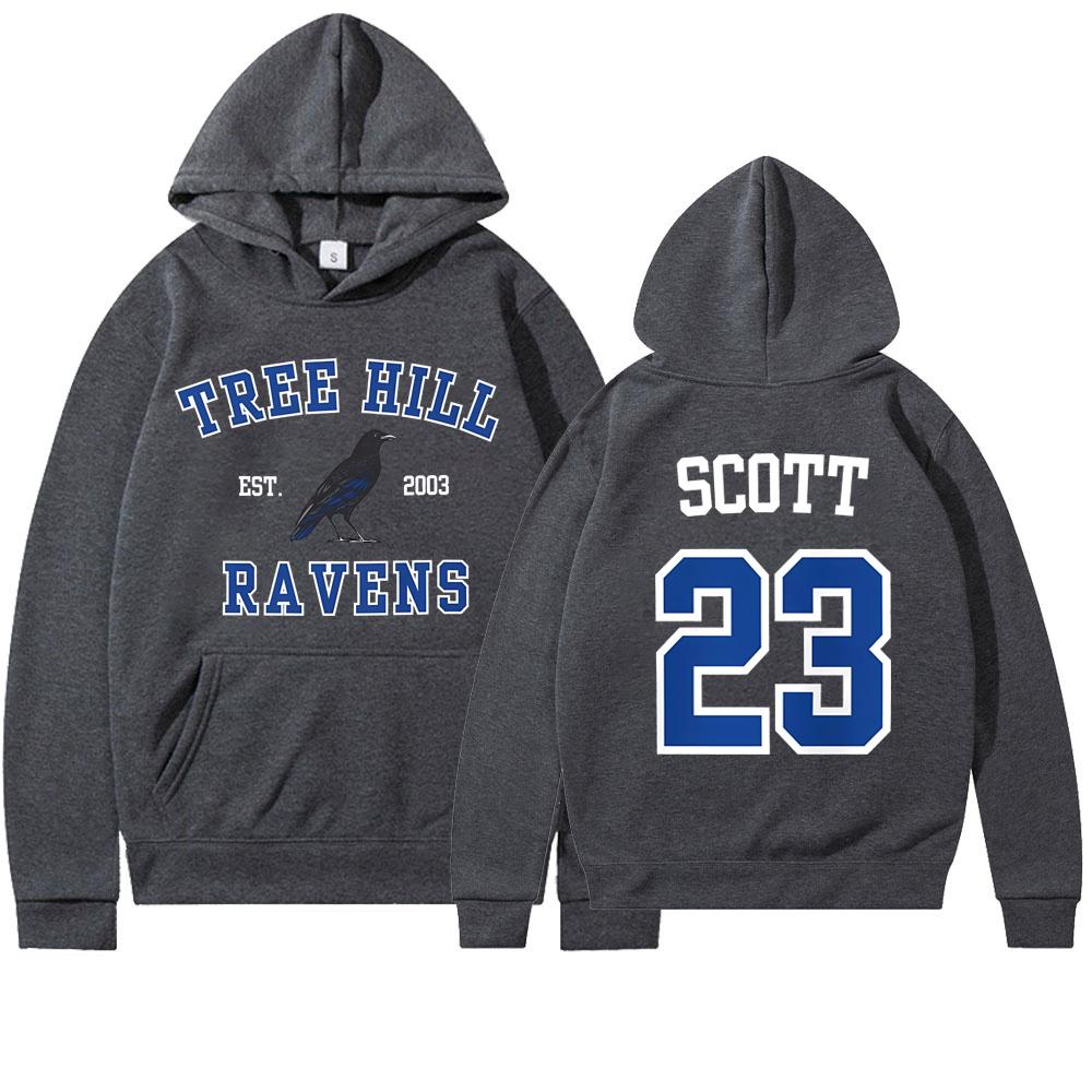 TREE HILL RAVENS Худи Один дерево Хилл Нейтан Скотт 23 Толстовка с капюшоном Северная Каролина Сериал Модные Худи Подарки для фанатов OTH