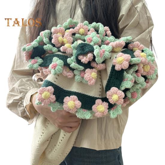 Вязаный крючком букет ромашек Вязаный крючком букет Одеяло ручной работы Цветы Плед для домашнего дивана Кровати Дивана Декор