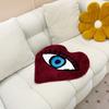 Red Heart with Evil Eye Tufted Rug Soft Fluffy Non Slip Bath Mat Retro Gothic Home Decor Washable Floor Carpet for Bedroom