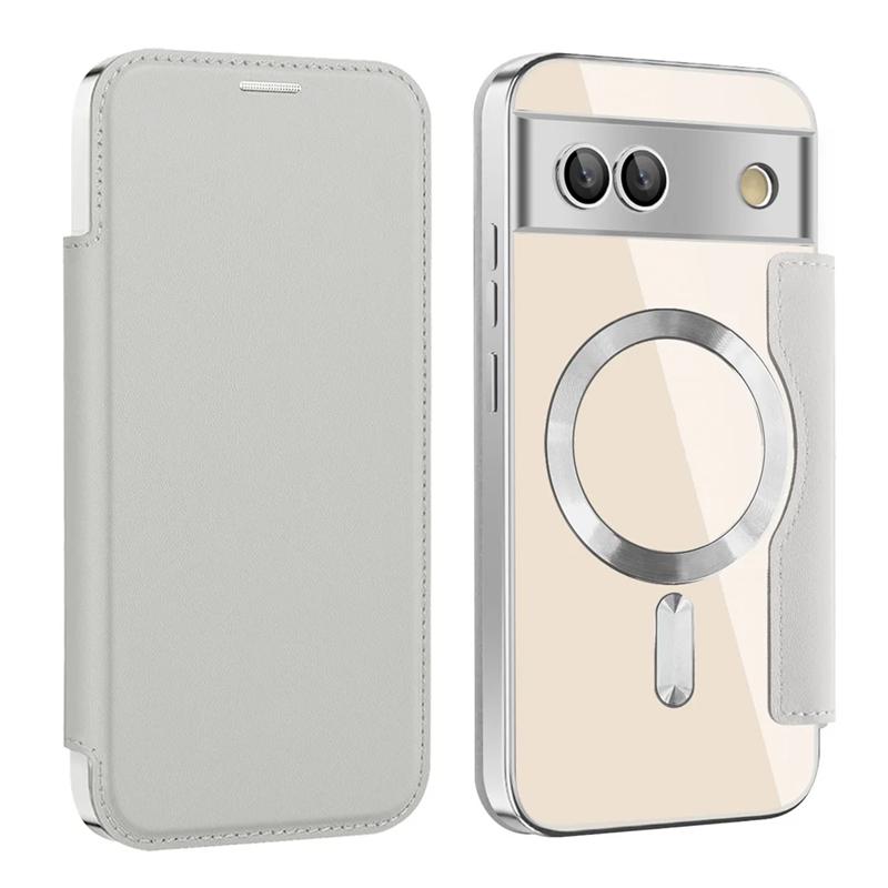 Роскошный кожаный бумажник с зажимом для карт, магнитный прозрачный чехол для телефона Google Pixel 9 Pro XL 8A 7A с покрытием, откидная крышка для беспроводной зарядки