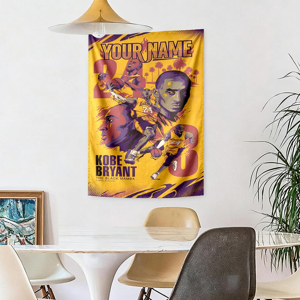 Kobe Custom Your Name Wall Decor Tapestry Art For Pet Memorial Birthdaywedding Party Backdrop Family Gift