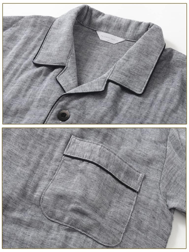 Kaituck Family SUIMIN CARE Сделано в больших размерах 3L Мужская пижама, Япония, Трехслойная марля, 100% хлопок, Рукав, Весна, Осень, Зима, S, M, L, LL,