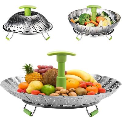 Корзина для пароварки, корзина для овощей из нержавеющей стали, складная, складные, расширяемые пароварки