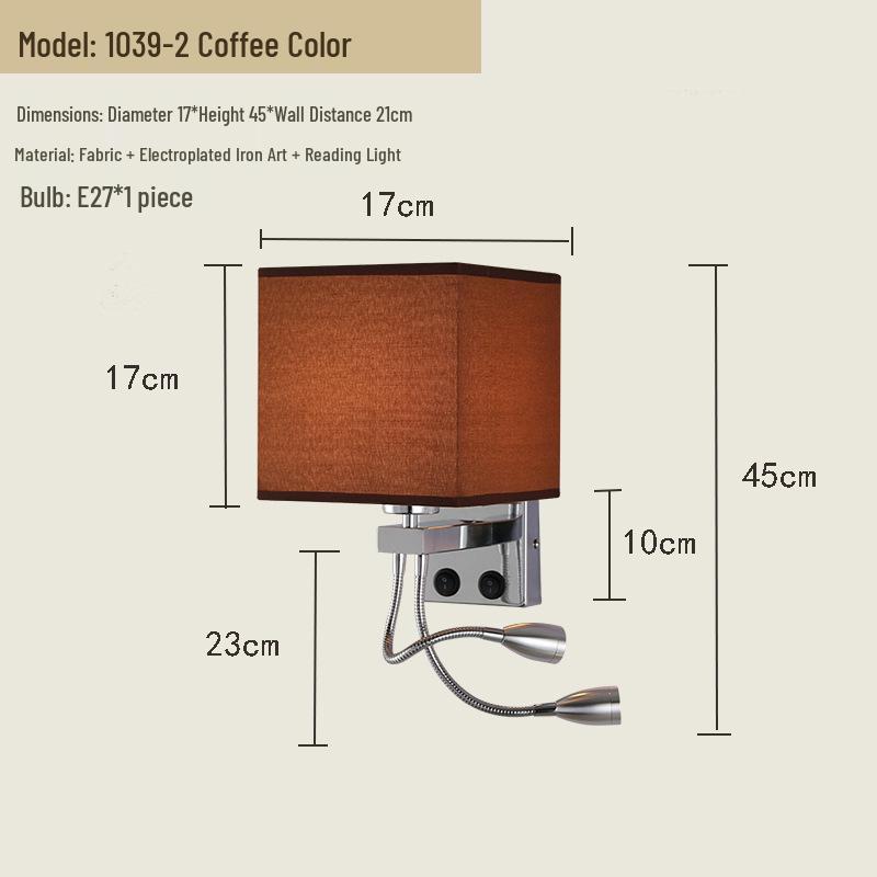USB Charging European Style LED Wall Lamp for Indoor Use - Ideal for Hotels and Bedrooms