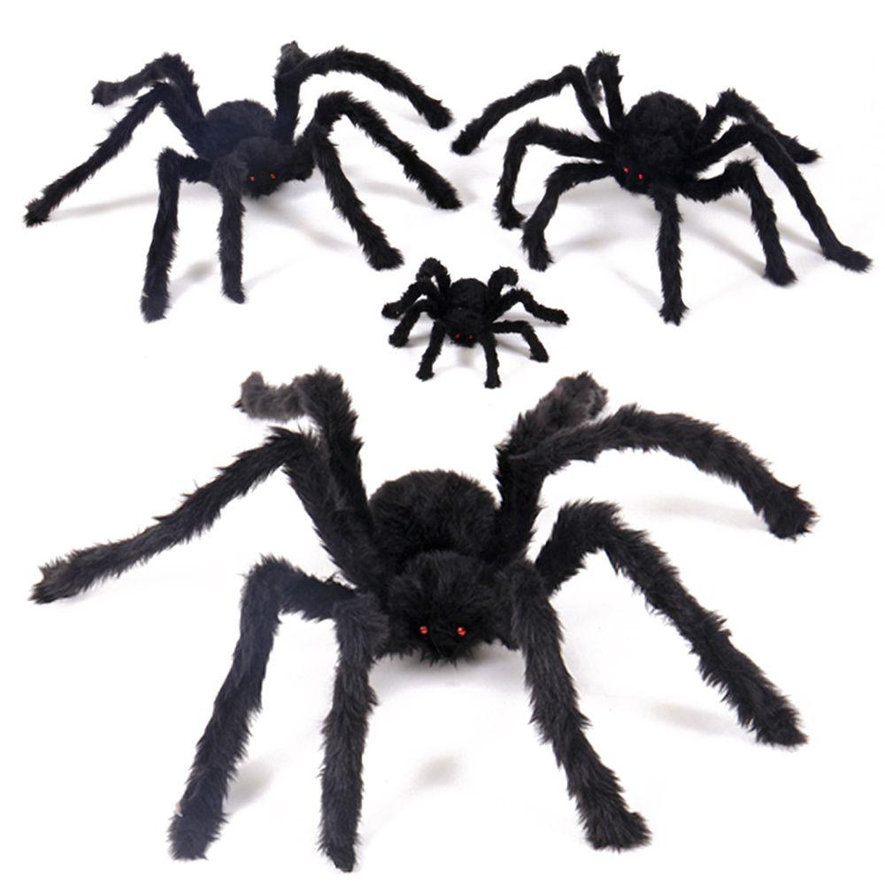 Party Supplies Prank Props Black Plush Spider Bar Ornament Halloween Decoration Haunted House