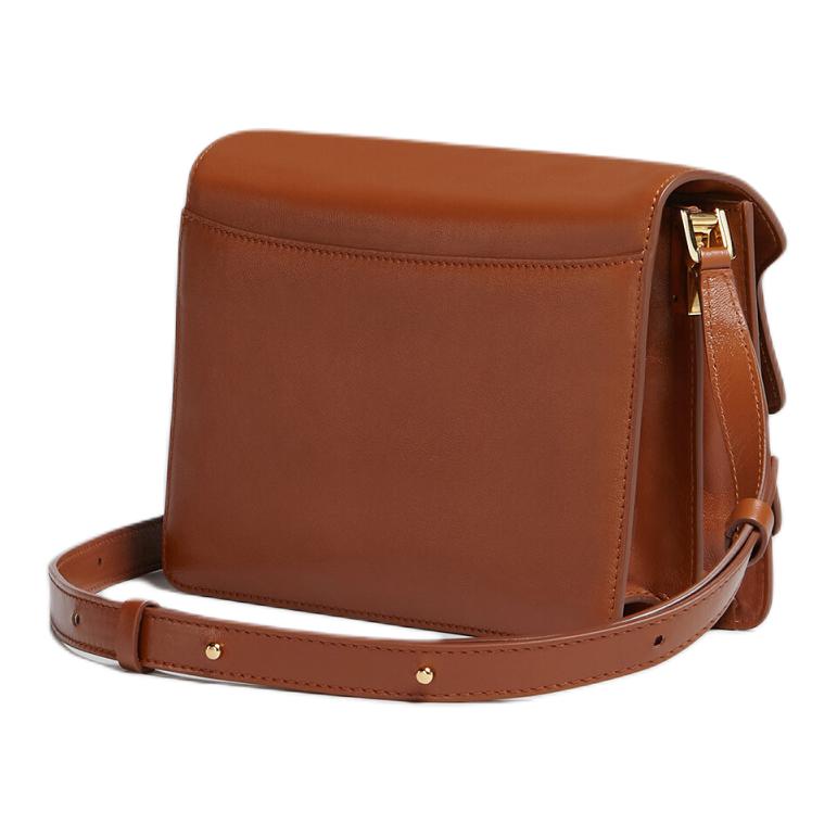 Marni Fashion Solid Color Flap Leather Crossbody Shoulder Bag Women Bags Brown SBMP0103U0P2644Z555M
