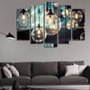 5 Pieces Wall Art Canvas Painting Decorative Lamp Poster Abstract Home Decoration Modern Pictures For Kids Room Frame