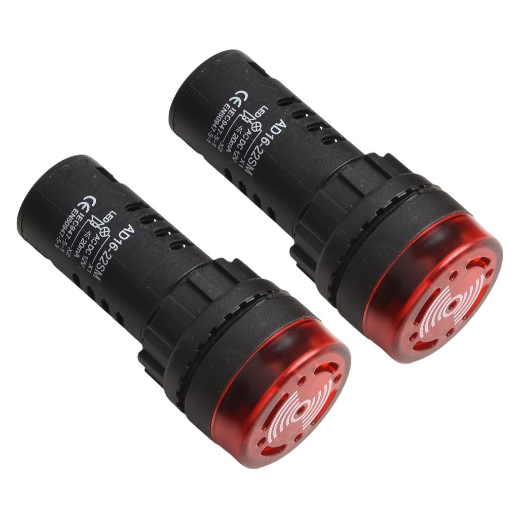 AC/DC 12V Indicator Light with Buzzer Red Flashing Alarm 22mm AD16-22SM Light