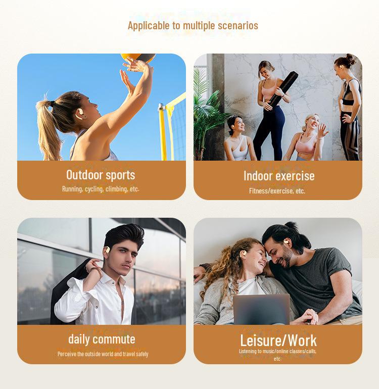 BY01 Маленький кокосовый шар H585 Беспроводные наушники с костной проводимостью Bluetooth для спорта с заушным креплением