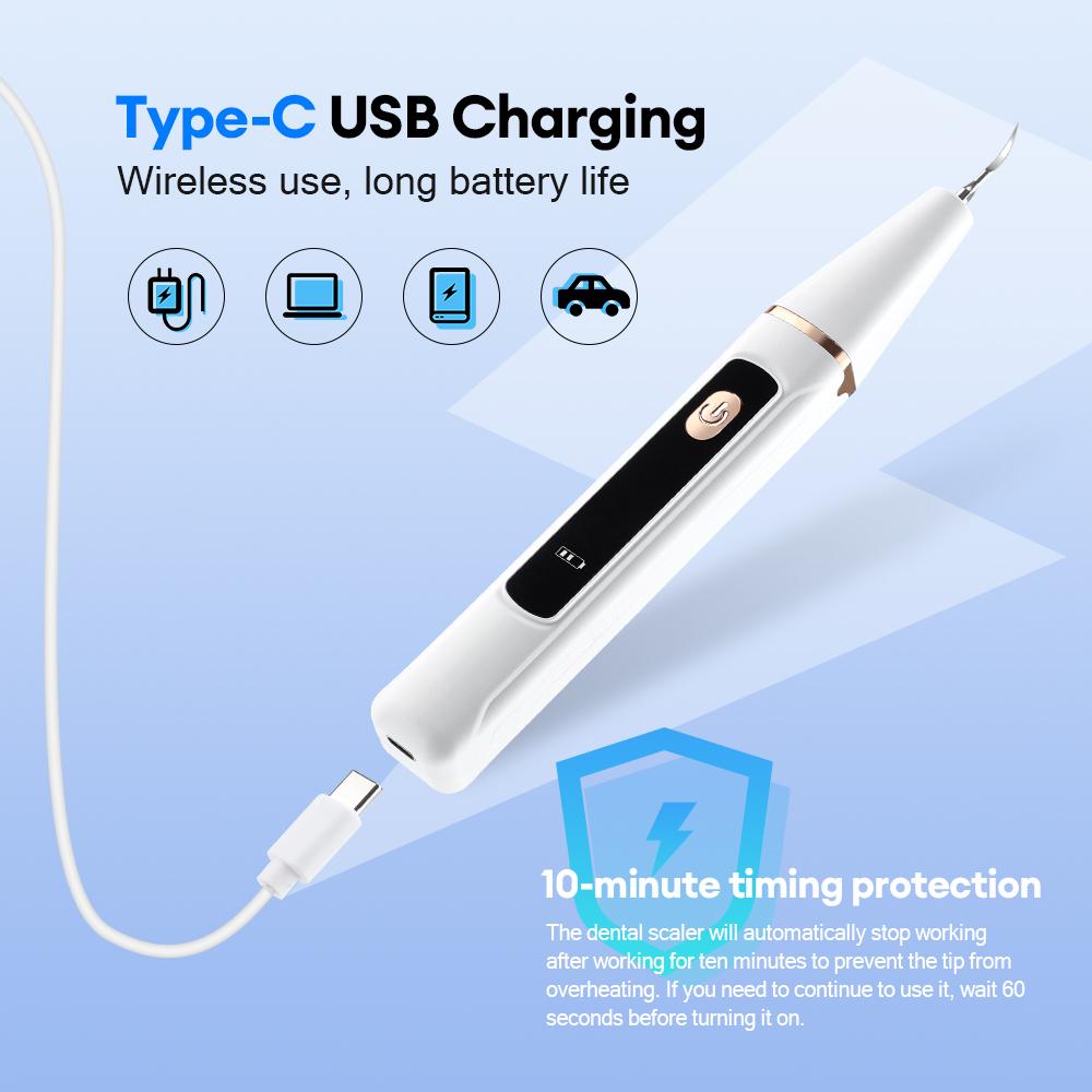 Ultrasonic Oral Care Teeth Whitening Tooth Stain & Plaque Removal Products - Dental Plaque Cleaning for Oral Hygiene