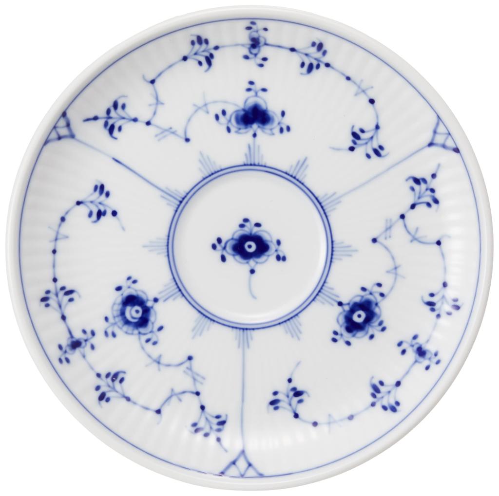 Imported Royal Copenhagen Blue Fluted Plain Cup Saucer 240ml Wedding Gift 1016756 [Regular Product] &