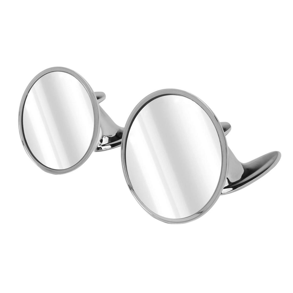 1 Pair Chrome Door Mirrors 3685955 Manual Folding Circular Outside Exterior Rearview Mirrors Fit for Impala Nova