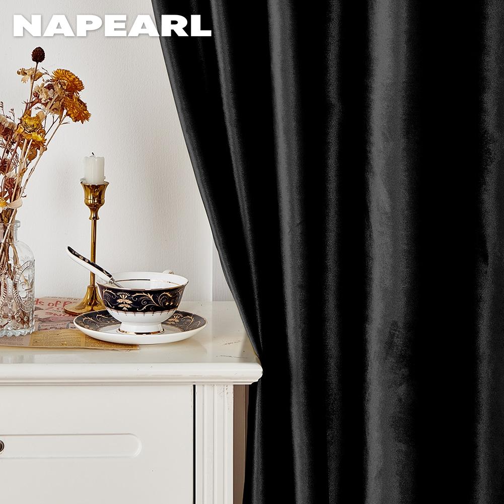 1 шт. NAPEARL 70-80% затемняющие итальянские бархатные однотонные универсальные шторы для гостиной спальни домашнего декора