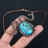 Beautiful Turquoise Gemstone Pure Copper Wire Wrapped Handmade Necklace Jewelry