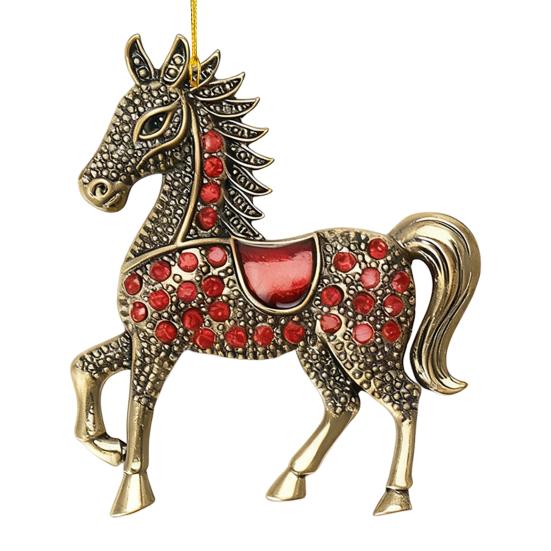 Horse Christmas Ornaments Sparkly Rhinestone Horse Hanging Decoration Acrylic Christmas Tree Ornament for Winter Xmas Party Supplies Holiday Decor